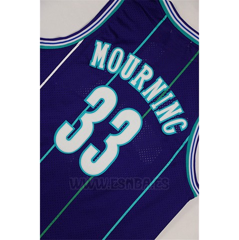 Camiseta Charlotte Hornets Alonzo Mourning #33 Retro Violeta